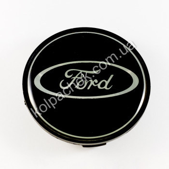 Ковпачок на диски Ford чорний/хром лого (62-68мм) Ковпачок на диски Ford чорний/хром лого (62-68мм)