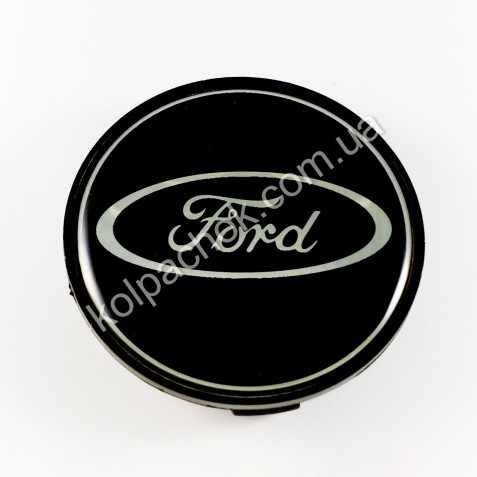 Ковпачок на диски Ford чорний/хром лого (62-68мм)