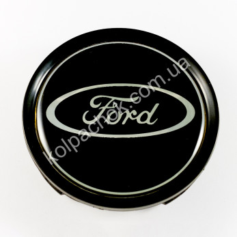 Колпачок на диски Ford черный/хром лого (74мм) Колпачок на диски Ford черный/хром лого (74мм)