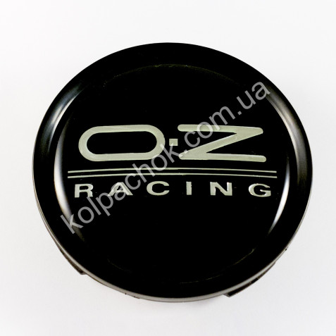 Ковпачок на диски OZ Racing чорний/хром лого (74мм)