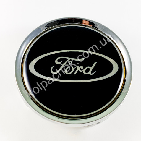 Колпачок на диски Ford хром/черный лого (74мм)