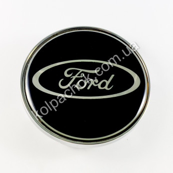 Колпачок на диски Ford хром/черный лого (62-68мм)