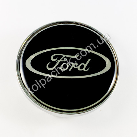 Колпачок на диски Ford хром/черный лого (62-68мм)