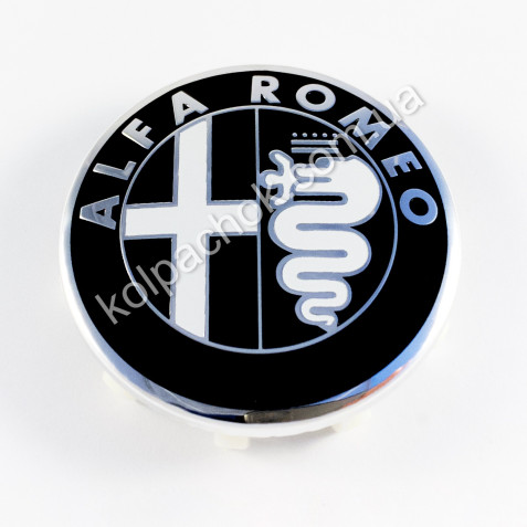 Ковпачок на диски Alfa Romeo чорно-білий 50501564 (58-60мм)