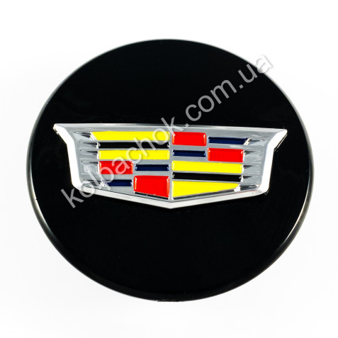 Ковпачок на диски Cadillac чорний/кольоровий лого 9597375 (67мм)