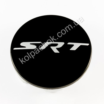 Ковпачок на диски Dodge SRT чорний мат/хром лого (63мм)