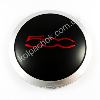 Колпачок на диски Fiat 500 красный лого 51884863 (134мм)