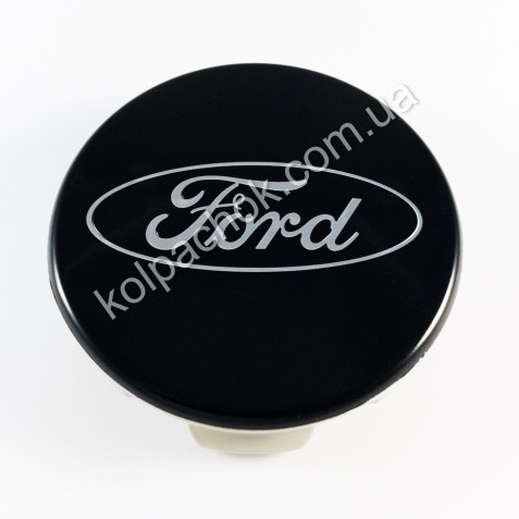 Колпачок на диски Ford черный/хром лого FL34-1A096-CA (65мм) (Оригинал)