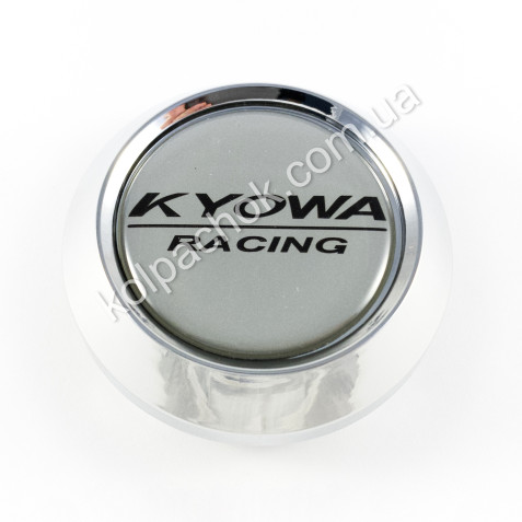 Ковпачок на диски Kyowa хром конус/сірий лого 241K64-B (56-64мм)