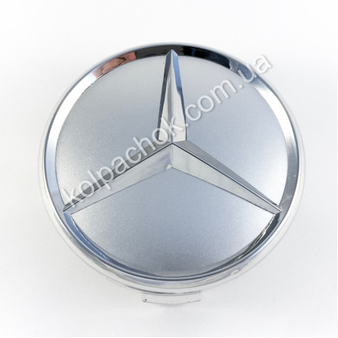 Колпачок на диски реплика Mercedes-Benz BC009 серебро (74мм)