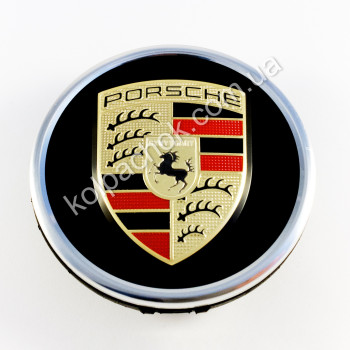 Колпачок на диски Porsche Taycan черный/цветной лого 9J1.601.149 A (76мм) 