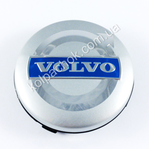 Ковпачок на диски Volvo сірий/синій лого 30748052 (64мм)