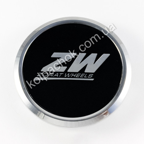 Ковпачок на диски ZW хром/чорний лого 465K67 (58-67мм)