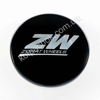 Ковпачок на диски ZW хром/чорний лого 680K52 (48-52мм) Ковпачок на диски ZW хром/чорний лого 680K52 (48-52мм)