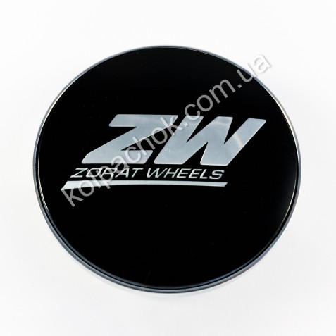 Ковпачок на диски ZW хром/чорний лого 680K52 (48-52мм)