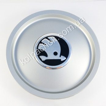 Колпачок Skoda для VolksWagen дисков 1J0601149B хром лого (58-155мм) Колпачок Skoda для VolksWagen дисков 1J0601149B хром лого (58-155мм)