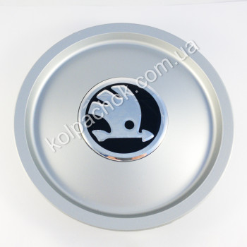 Ковпачок Skoda для VolksWagen дисків 1J0601149B хром лого (58-155мм)
