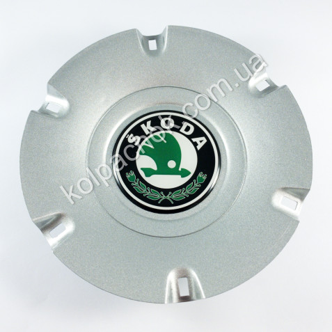 Ковпачок Skoda для VolksWagen дисків 3C0601149Q зел. лого (58-146мм)