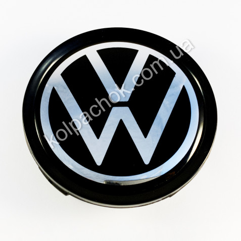 Ковпачок VolksWagen нов.обр. для Mercedes-Benz дисків чорний кант (75мм)