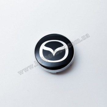 Ковпачок на диски Mazda чорний/хром лого (60мм) Ковпачок на диски Mazda чорний/хром лого (60мм)