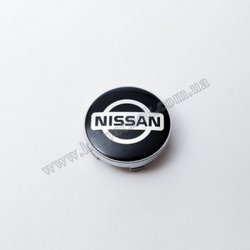 Колпачок на диски реплика Nissan черный/хром лого C-570 (55-59мм)