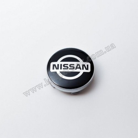 Колпачок на диски реплика Nissan черный/хром лого C-570 (55-59мм)