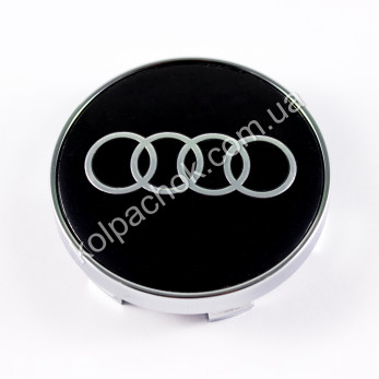 Колпачок на диски Audi черный/хром лого (60мм)