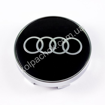 Ковпачок на диски Audi чорний/хром лого (60мм) Ковпачок на диски Audi чорний/хром лого (60мм)