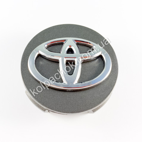 Ковпачок на диски Toyota графіт/хром лого 42603-33180 (58-62мм)