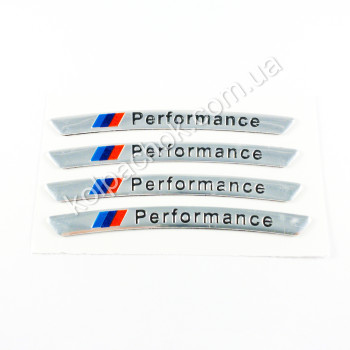 Наклейки на диски BMW M Performance хром / 2