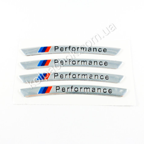 Наклейки на диски BMW M Performance хром / 2