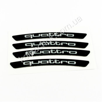 Наклейки на диски Quattro черные Наклейки на диски Quattro черные