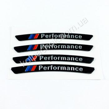 Наклейки на диски BMW M Performance чорні / 2 Наклейки на диски BMW M Performance чорні / 2