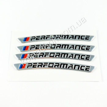 Наклейки на диски BMW M Performance хром / 1