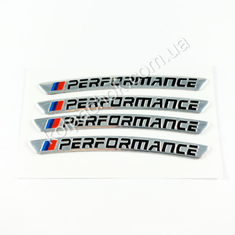 Наклейки на диски BMW M Performance хром / 1