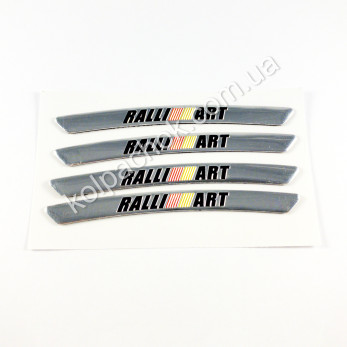 Наклейки на диски RalliArt хром Наклейки на диски RalliArt хром