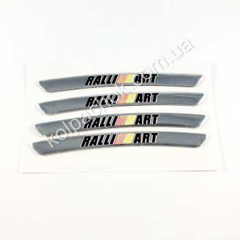 Наклейки на диски RalliArt хром Наклейки на диски RalliArt хром