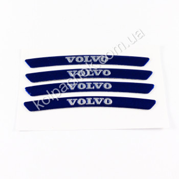Наклейки на диски Volvo синие