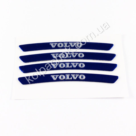 Наклейки на диски Volvo синие
