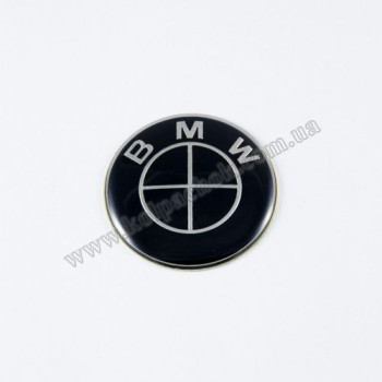 Эмблема BMW черная 45мм. (Руль) Эмблема BMW черная 45мм. (Руль)