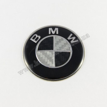 Эмблема BMW черно-белый карбон 45мм. (Руль) Эмблема BMW черно-белый карбон 45мм. (Руль)