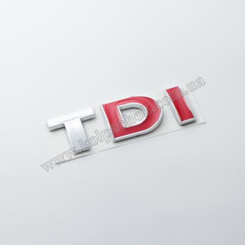 Логотип TDI 1 хром + 2 червоні літери Логотип TDI 1 хром + 2 червоні літери