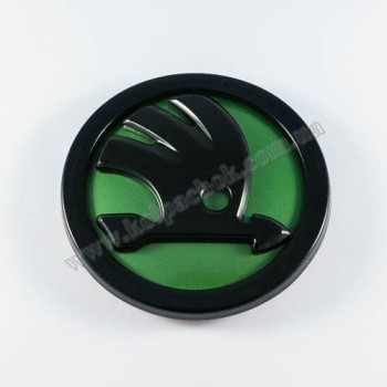 Эмблема Skoda зеленая 5JD853621A (80мм) Эмблема Skoda зеленая 5JD853621A (80мм)