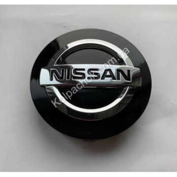 Колпачок на диски Nissan черный/хром лого 403426HL6A (63мм) (Оригинал)