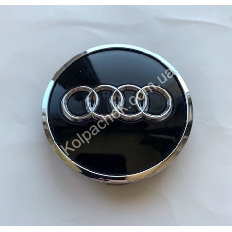 Ковпачок на диски Audi чорний глянець 8W0601170 (61мм) (Оригінал)