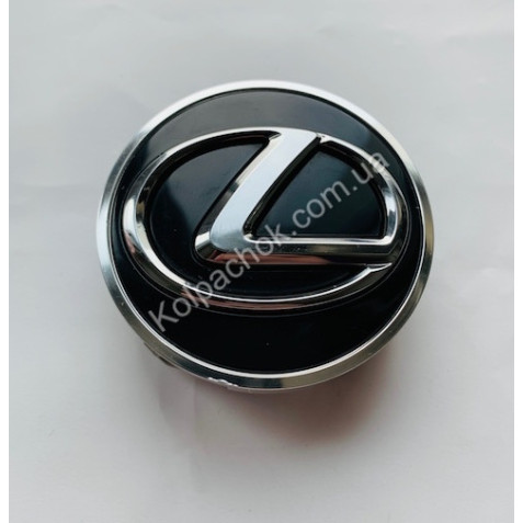 Ковпачок на диски Lexus чорний/хром лого/хром кант 42603-50380 (62мм) (Оригінал)