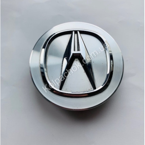 Колпачок на диски Acura металл/хром лого 44732-TZ3-A01 (69мм) (Оригинал)