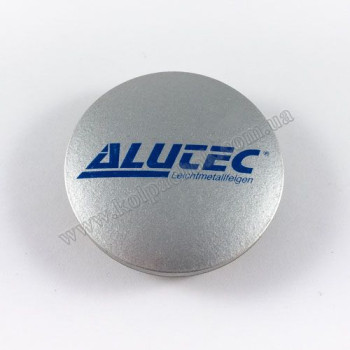 Ковпачок на диски Alutec N23 срібло/синій лого Ковпачок на диски Alutec N23 срібло/синій лого