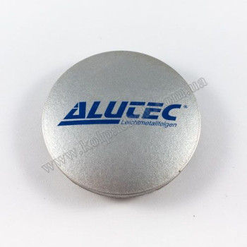 Ковпачок на диски Alutec N32 срібло/синій лого Ковпачок на диски Alutec N32 срібло/синій лого