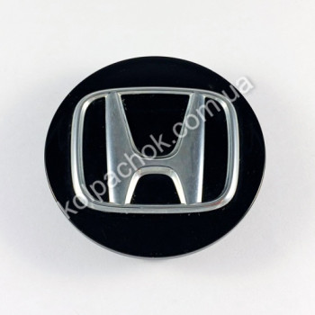 Ковпачок на диски Honda чорний/хром лого 44732-TR3-A01 (69мм) (Оригінал)